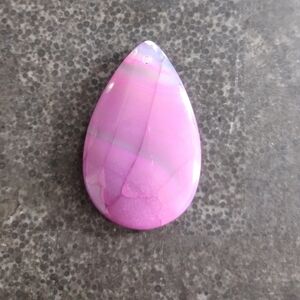 Pink Agate Gemstone Teardrop Pendant